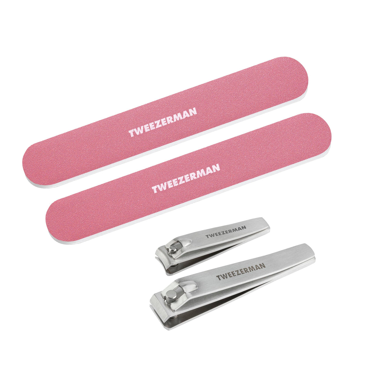 Kit à Ongles Tweezerman avec Coupe-Ongles et Limes Tea Rose - vue de face