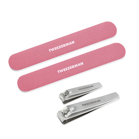 Kit à Ongles Tweezerman avec Coupe-Ongles et Limes Tea Rose - vue de face