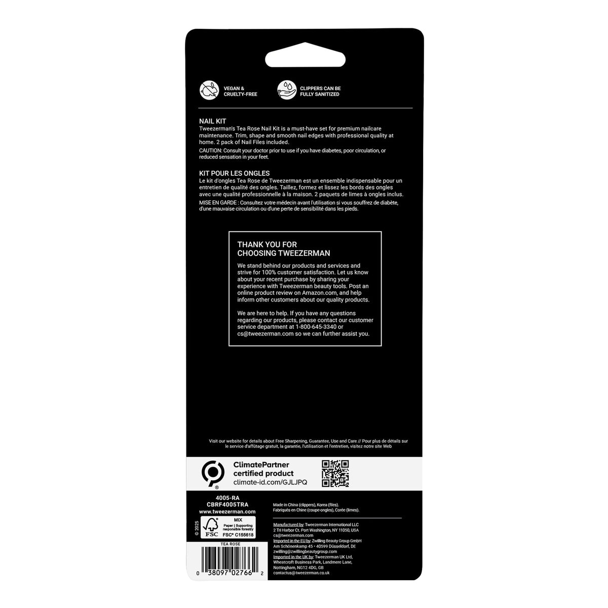 Kit à Ongles Tweezerman - vue rapprochée des outils