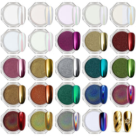 Kit Artdone avec 24 pots de poudre chrome en présentation