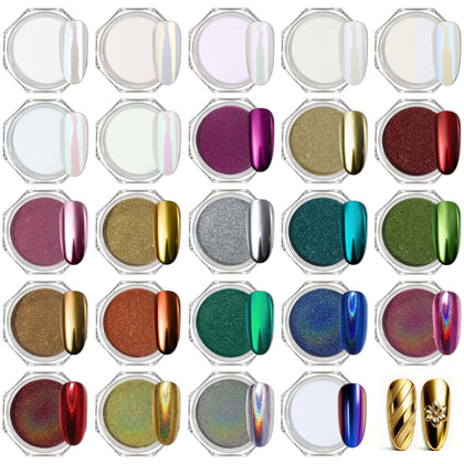 Kit Artdone avec 24 pots de poudre chrome en présentation