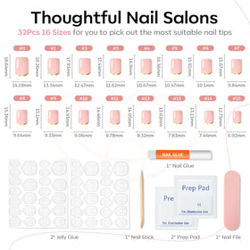 Kit complet avec colle, lime, et autocollants pour faux ongles