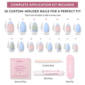 Kit complet de faux ongles Glamnetic avec boîte de rangement
