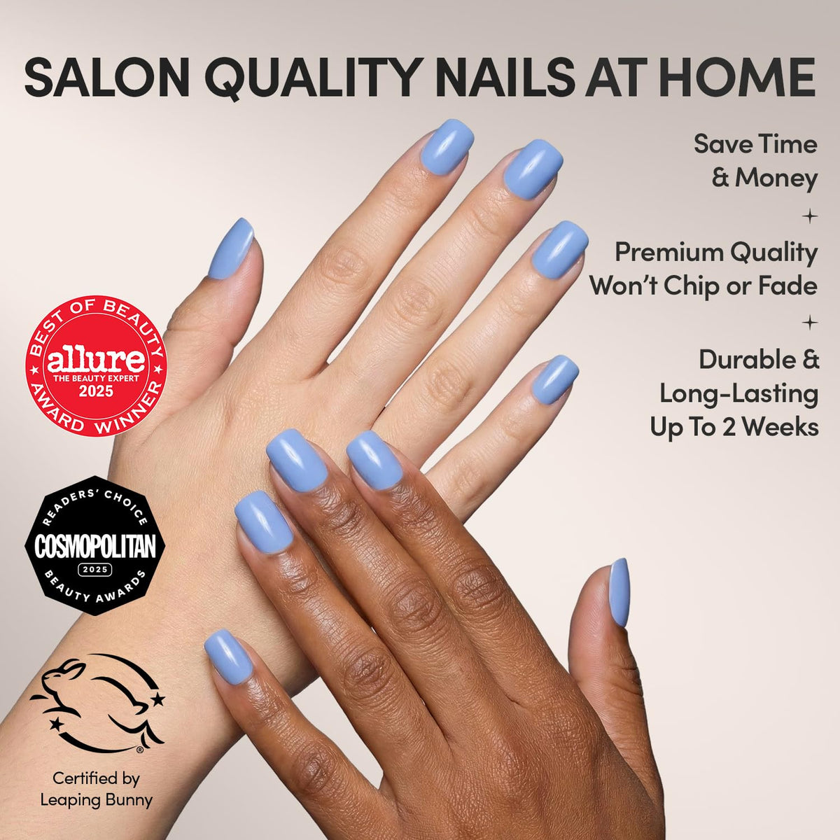 Kit complet de faux ongles Glamnetic avec colle et lime