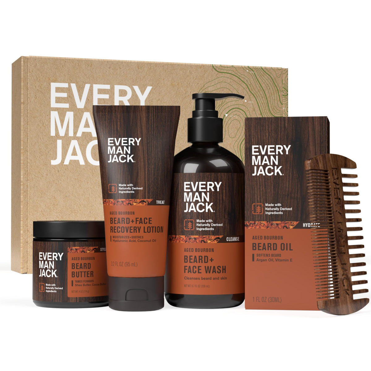 Kit complet de soins de barbe Every Man Jack contenant des produits pour barbe et visage