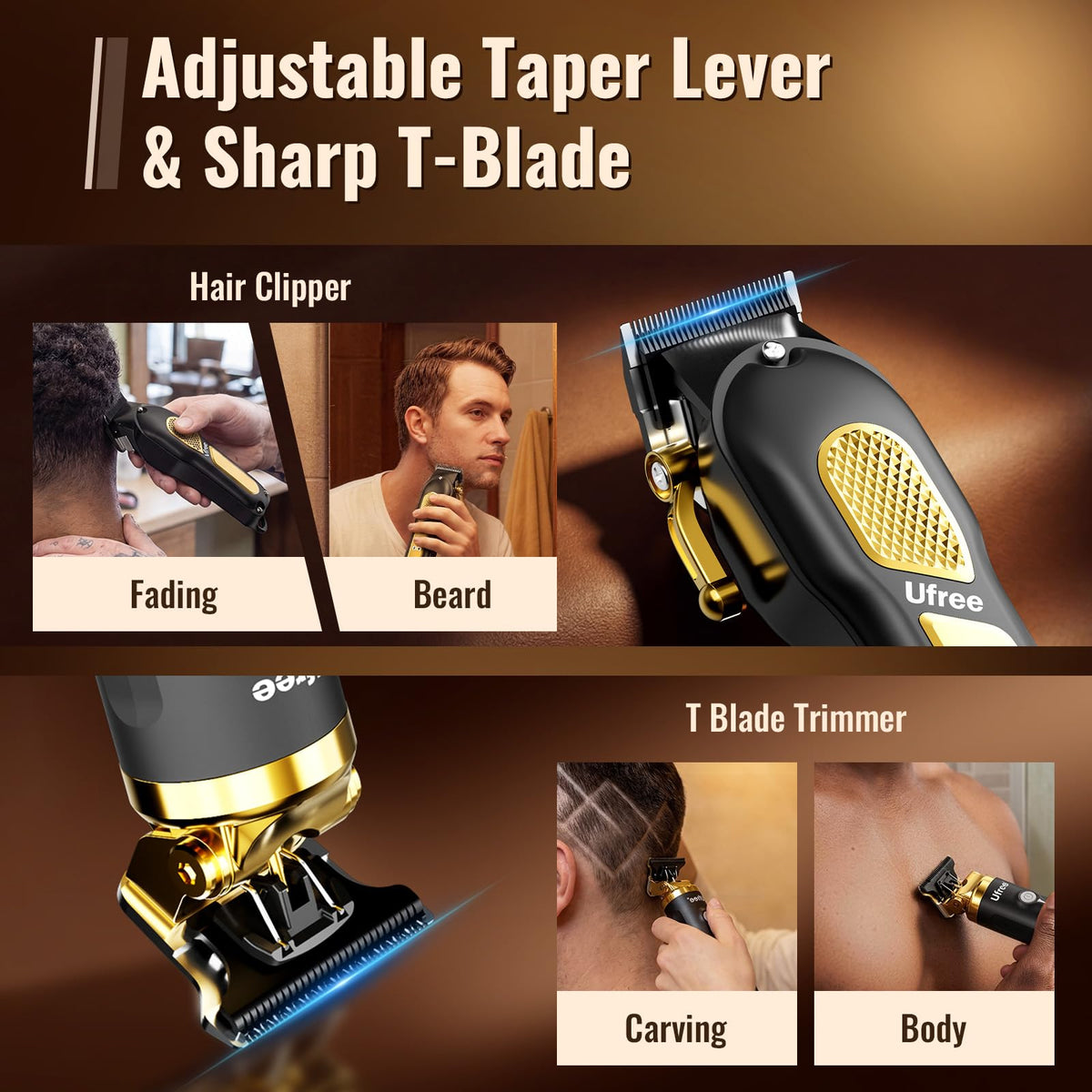 Kit complet de tondeuses à cheveux Ufree pour hommes