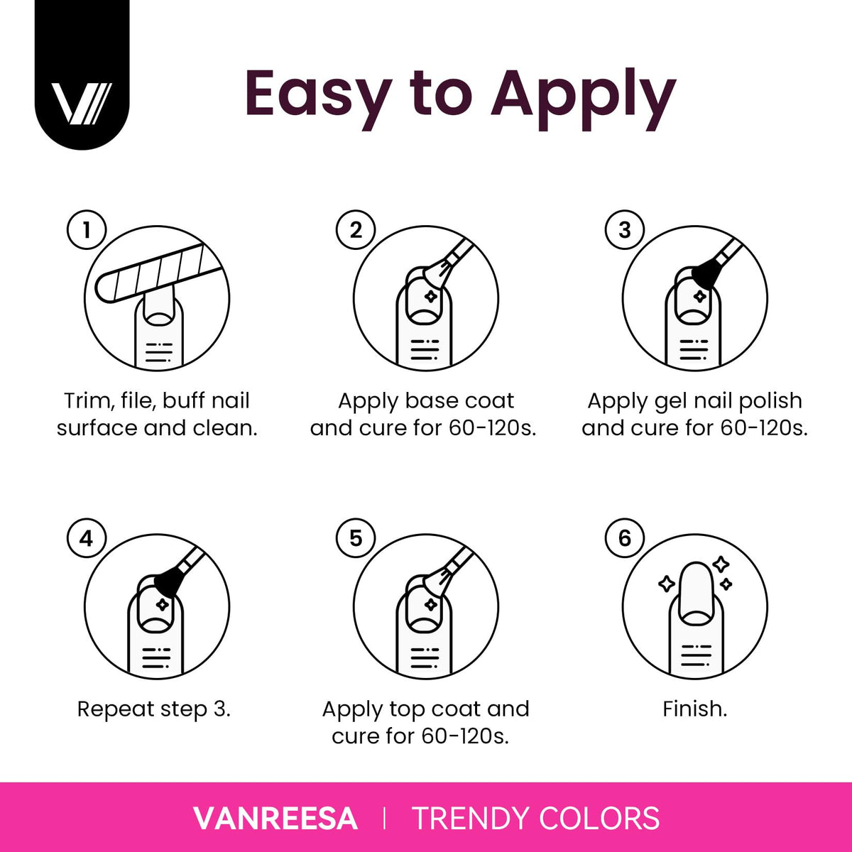 Kit complet de vernis à ongles gel VANREESA