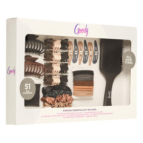 Kit d'accessoires capillaires GOODY avec 51 pièces en couleurs neutres