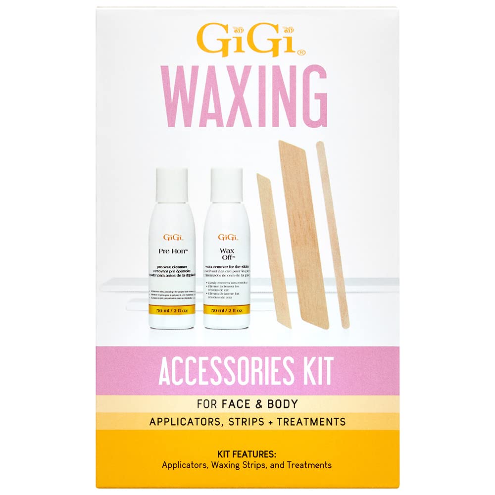 Kit d'Accessoires d'Épilation GIGI vue de face avec applicateurs et bandes