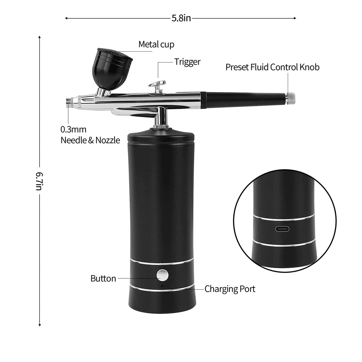 Kit d'airbrush crpen présenté sur un fond neutre