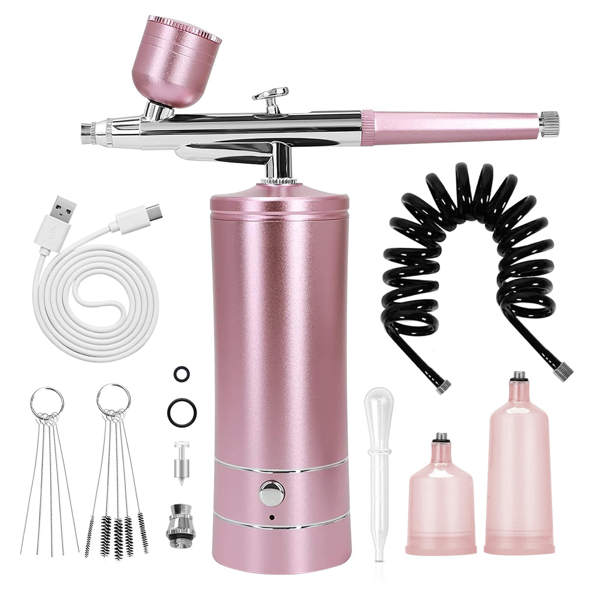 Kit d'airbrush crpen rose avec compresseur et accessoires