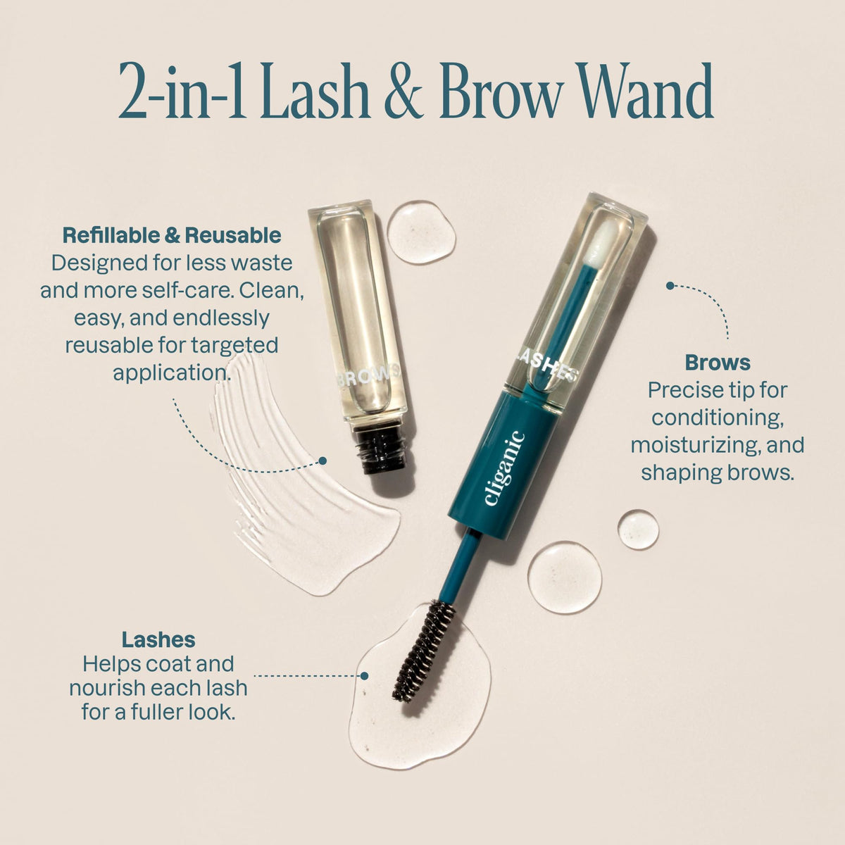 Kit d'application avec brosse et vial pour huile de ricin