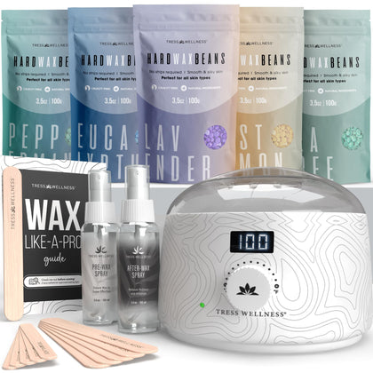 Kit d'épilation Tress Wellness avec accessoires et chauffe-cire