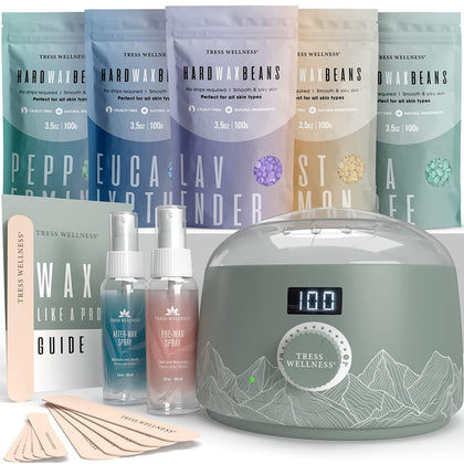 Kit d'épilation Tress Wellness avec chauffe-cire numérique et accessoires