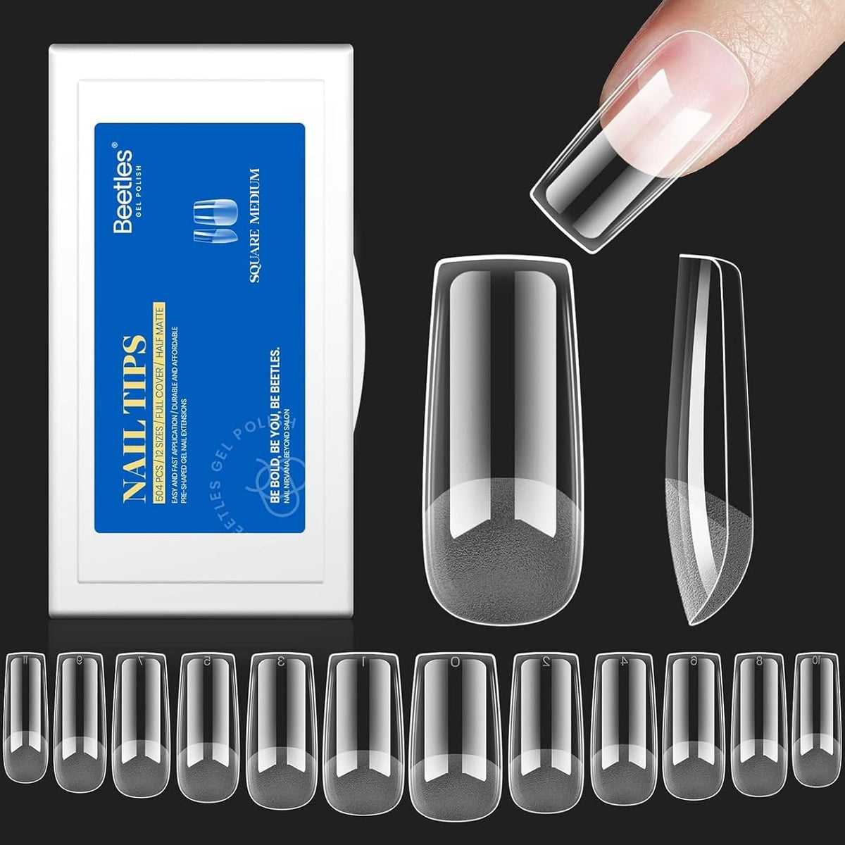 Kit d'extension d'ongles beetles 504 pièces vue de face