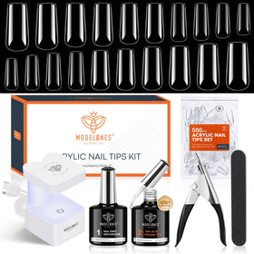 Kit d'Extension d'Ongles Gel modelones avec lampe UV et accessoires