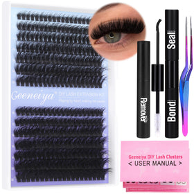 Kit d'extension de cils Geeneiya avec 280 cils individuels et outils