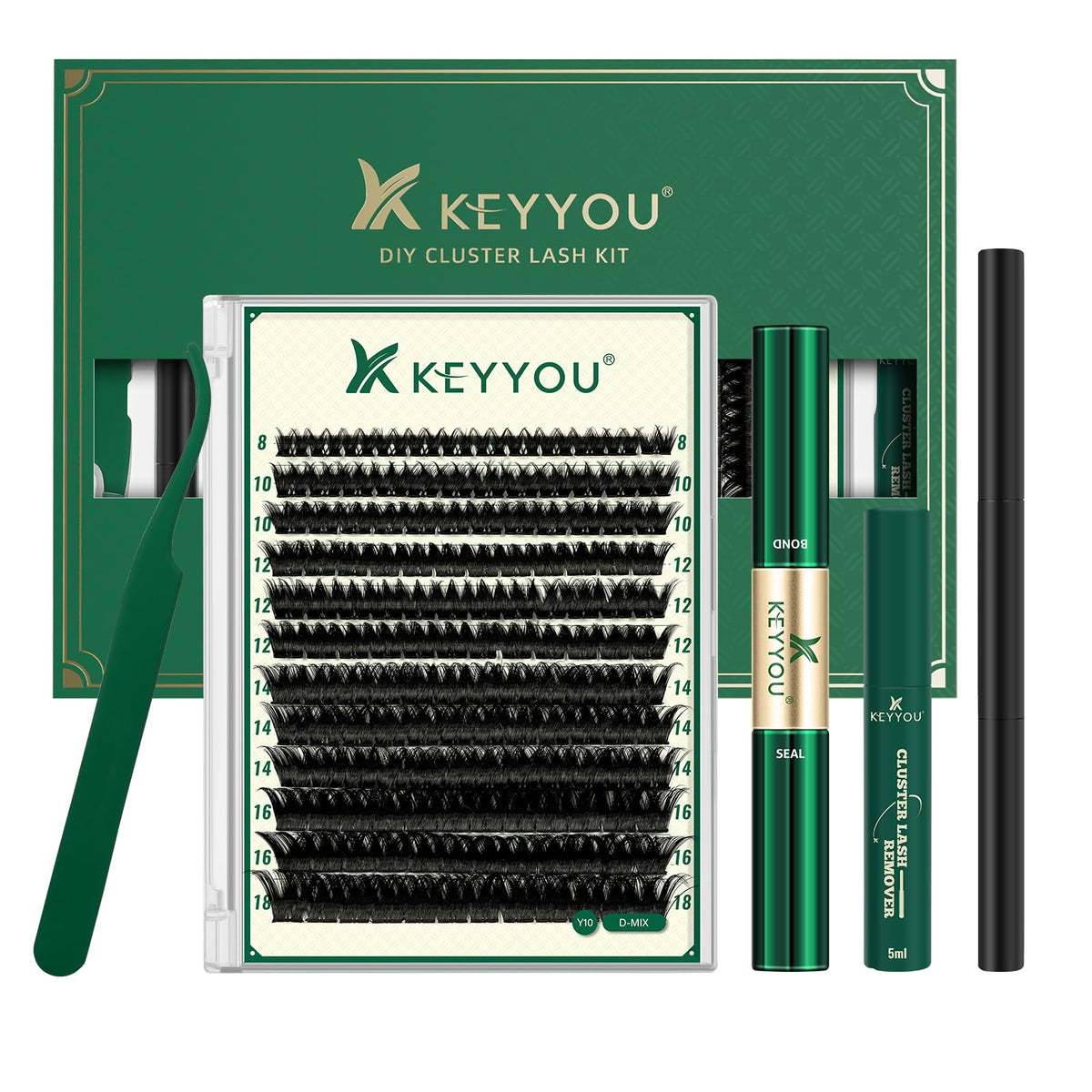 Kit d'extension de cils KEYYOU avec 144 clusters de cils
