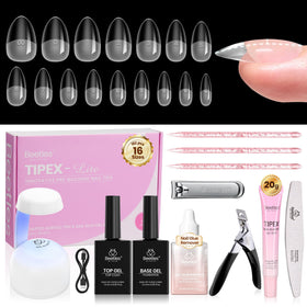 Kit d'extensions d'ongles courtes amandes beetles 192pcs vue de face