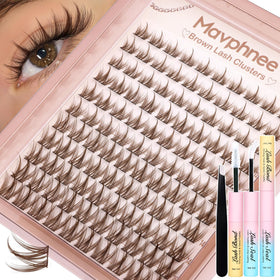 Kit d'extensions de cils bruns Mavphnee avec accessoires