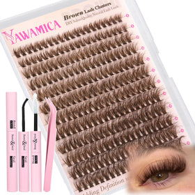 Kit d'extensions de cils bruns Yawamica 10-16mm vue de face