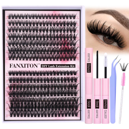 Kit d'extensions de cils FANXITON 280 pièces vue de face