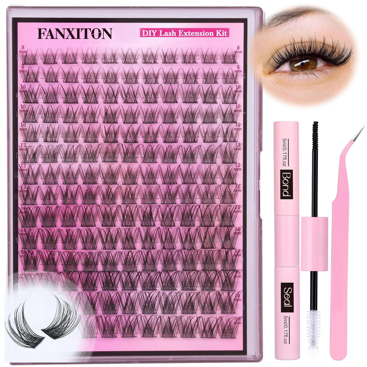 Kit d'extensions de cils FANXITON avec 154 pcs en vison