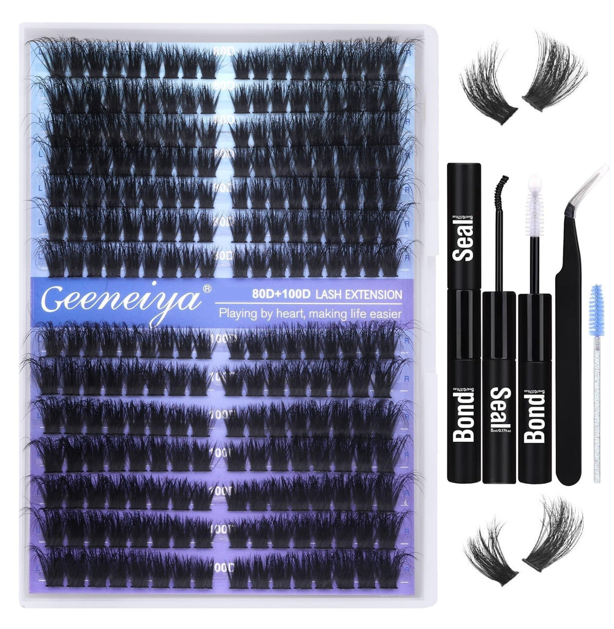Kit d'Extensions de Cils Geeneiya 252pcs vue avant