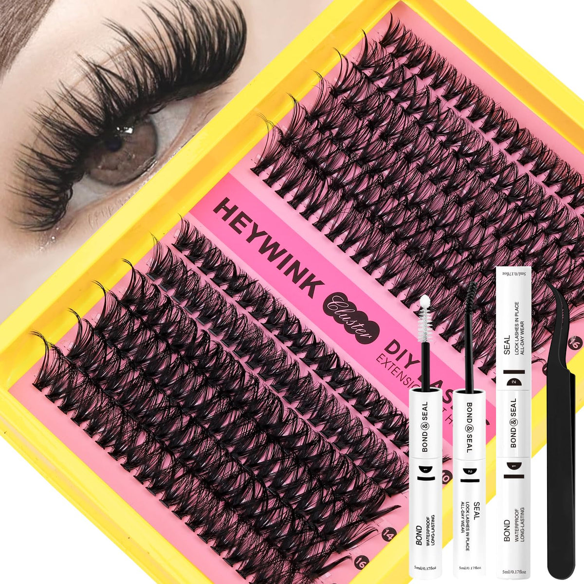 Kit d'extensions de cils HEYWINK avec cils 40D et 50D