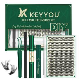 Kit d'extensions de cils KEYYOU avec 300 cils et outils inclus
