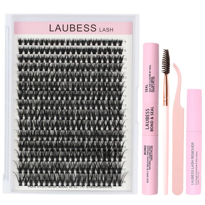 Kit d'Extensions de Cils LAUBESS LASH avec 300 clusters et outils