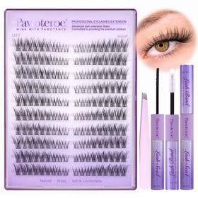 Kit d'extensions de cils Pawotence 180pcs avec applicateur et adhésif