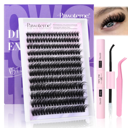 Kit d'extensions de cils Pawotence avec 240 cils en vison