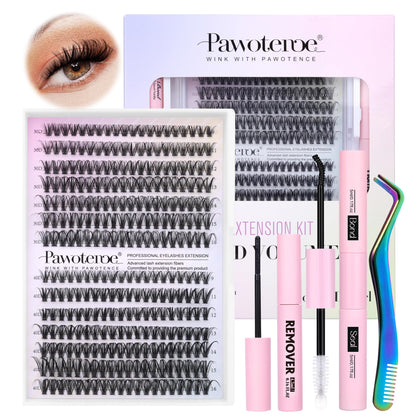 Kit d'Extensions de Cils Pawotence avec 280pcs de cils individuels