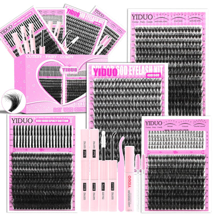 Kit d'extensions de cils YIDUO 1000Pcs avec styles variés