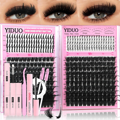 Kit d'extensions de cils YIDUO avec 200D et 300D, vue de face