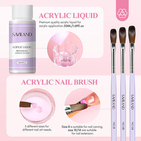 Kit d'ongles acryliques SAVILAND avec tous les outils
