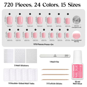 kit d'ongles beetles avec plusieurs styles et couleurs