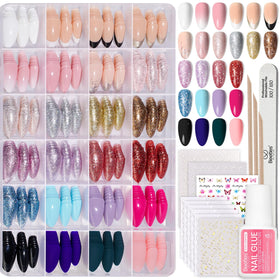 Kit d'ongles press-on Beetles avec 720 pièces et 24 couleurs