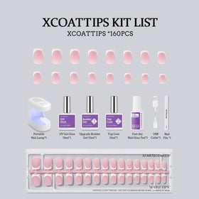 Kit d'ongles press-on BTARTBOXNAILS avec gel de construction