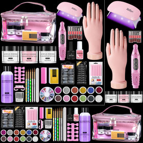 Kit d'ongles Wilfniee avec liquide acrylique et poudres colorées