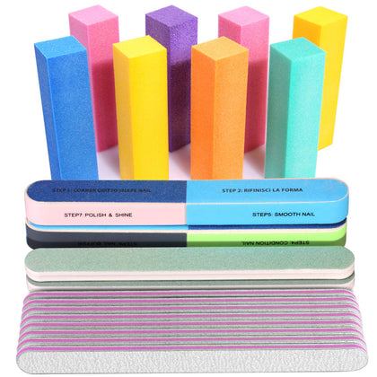 Kit d'outils de manucure Fandamei 8PCS avec blocs de polissage colorés
