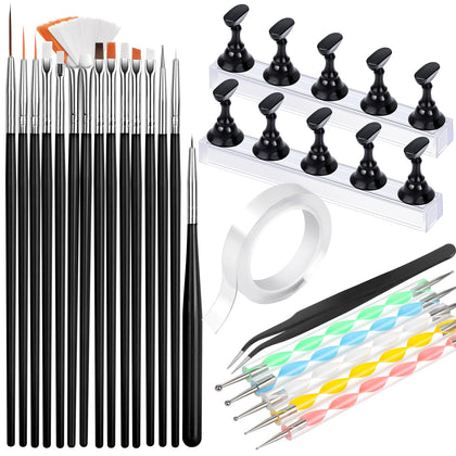 Kit d'outils de nail art Fandamei avec pinceaux et dotting tools
