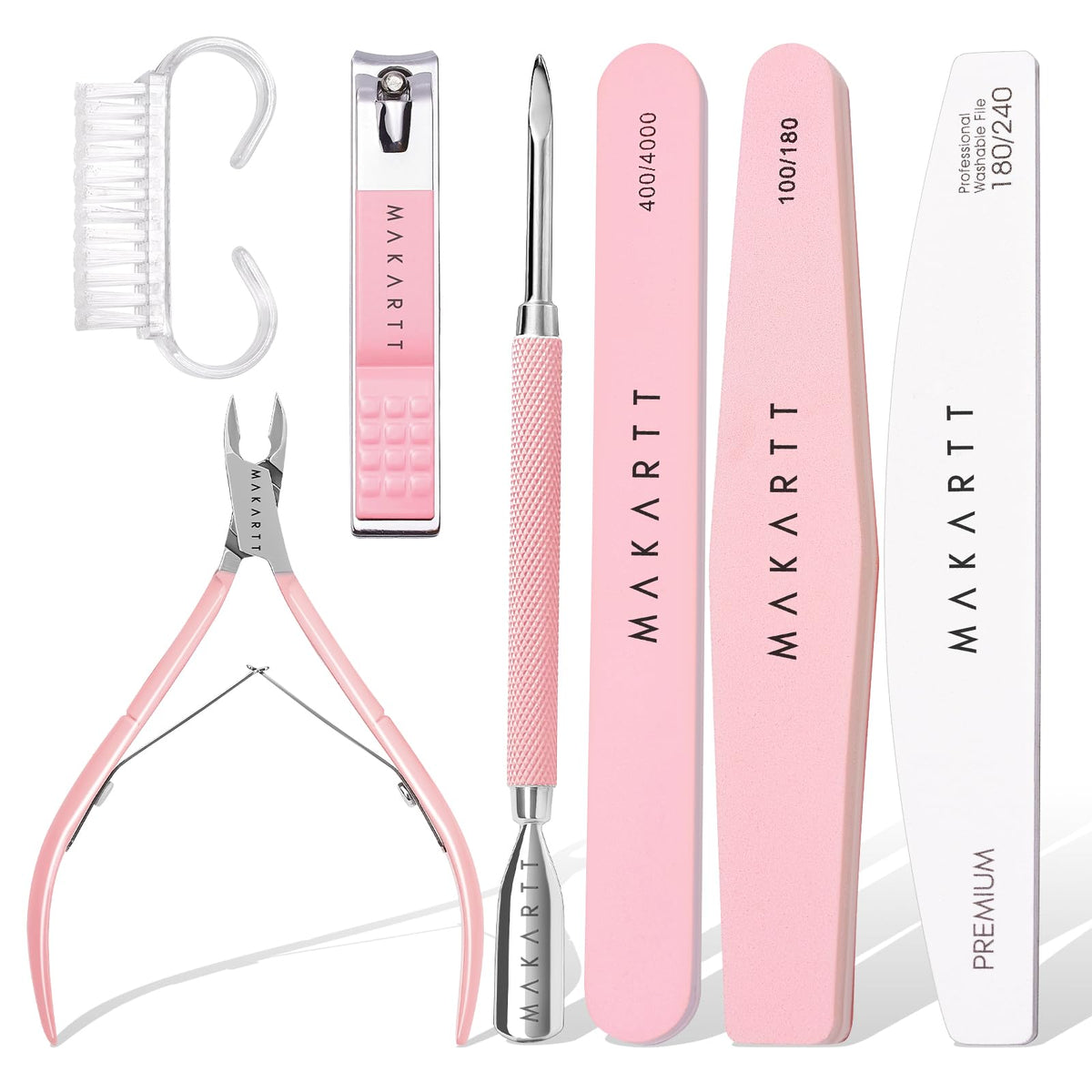 Kit d'outils manucure Makartt 7 pièces avec coupe-cuticules et fichiers