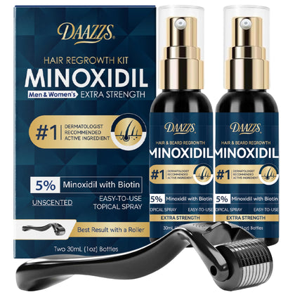 Kit DAAZZS 5% Minoxidil avec deux flacons de 30 ml