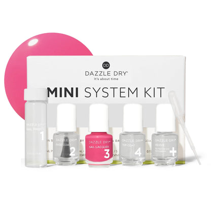 Kit Dazzle Dry Mini avec vernis Raspberry Crème en présentation