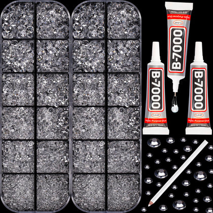 Kit de 11000 rhinestones transparent avec colle B7000 et stylo à cire