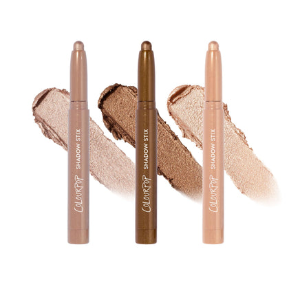 Kit de 3 crayons à ombre crémeux ColourPop avec teintes métalliques