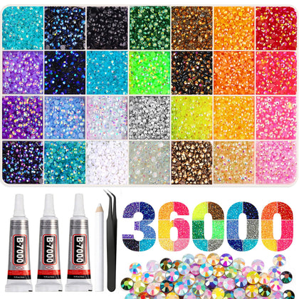 Kit de 36000 strass résine multicolores Artdone vue de face