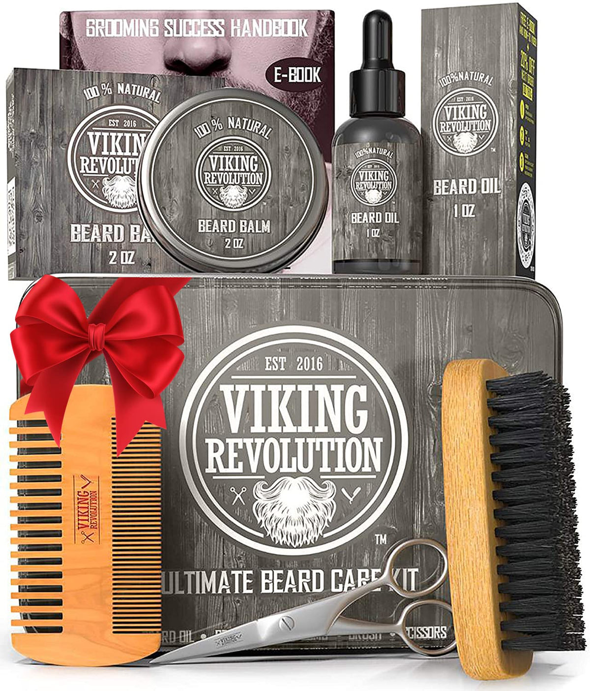 Kit de barbe Viking Revolution 5 pièces avec boîte métallique